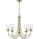 Waddingham 5 Light 27 inch Vintage Brass Chandelier Ceiling Light